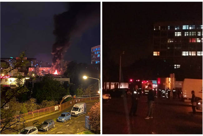 Tűz volt egy nagyváradi szupermarket udvarán