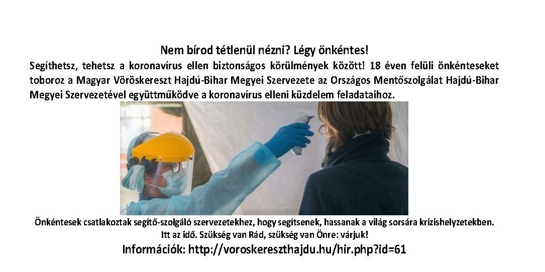 Önkénteseket toboroz a vöröskereszt és a mentőszolgálat Hajdú-Biharban - A jelentkezőknek saját településükön és a román határnál kellene feladataikat végezniük