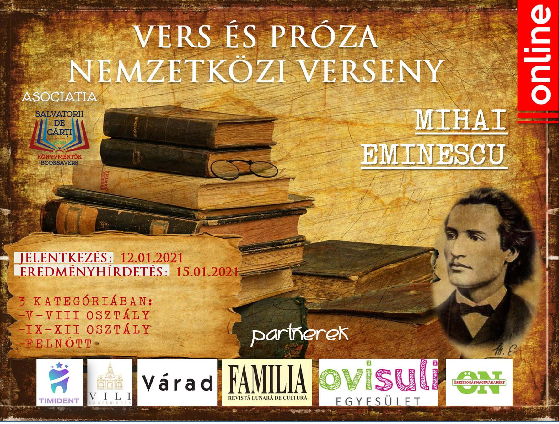 Magyarországi jelentkezőket is várnak a Mihai Eminescu nemzetközi vers- e?s pro?zamondo? versenyre