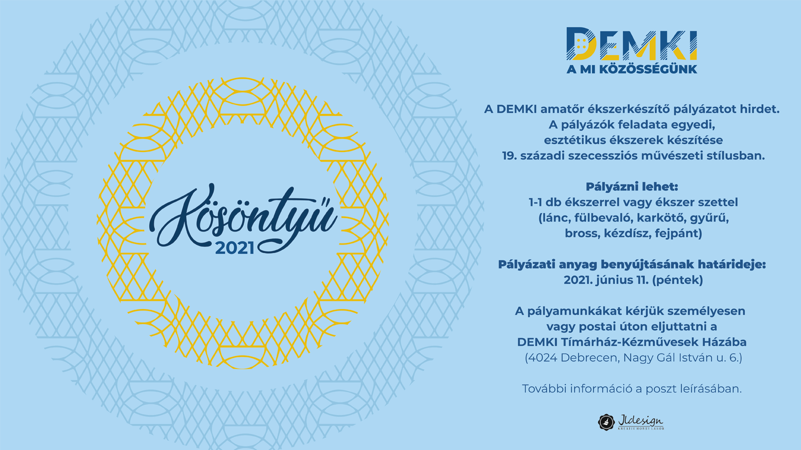 Kösöntyű ékszerkészítő pályázat hetedszer - Idén a szecesszió a téma