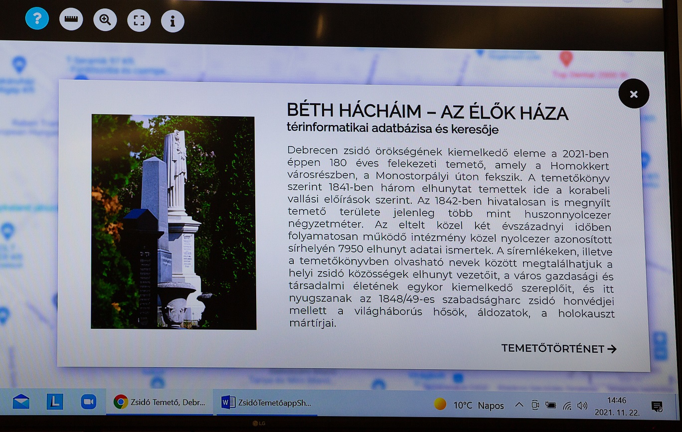 Honlap és mobil applikáció a Debreceni Zsidó Temetőről
