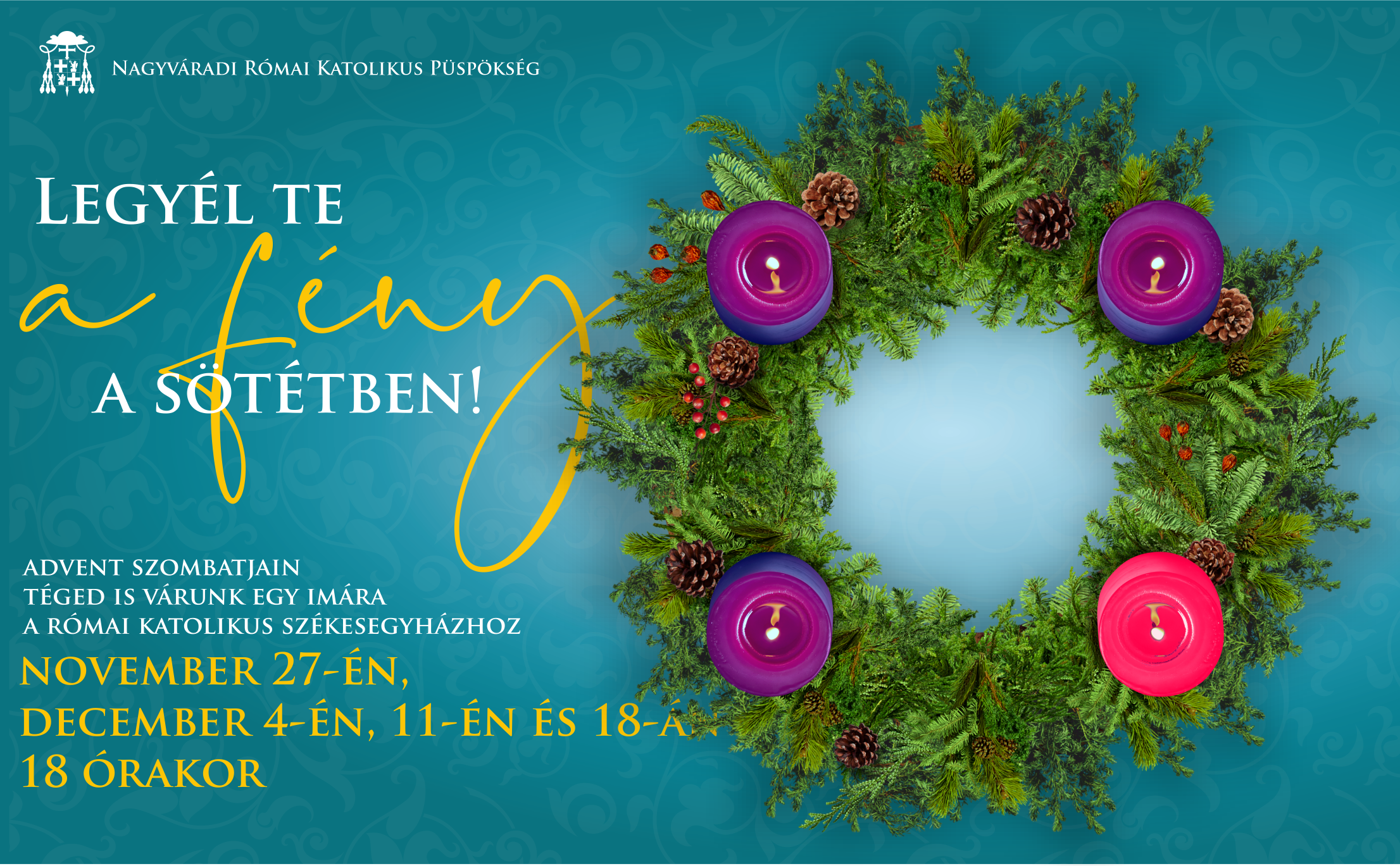 Adventi gyertyagyújtás a székesegyház előtti téren